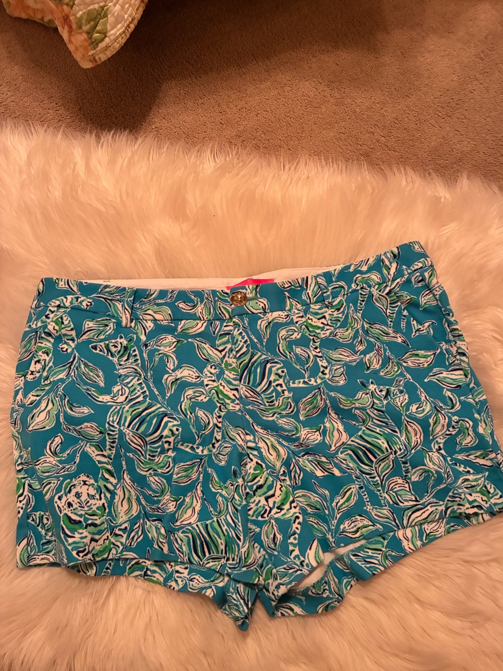Lilly PulitzerTeal Tropical Print Skirt
